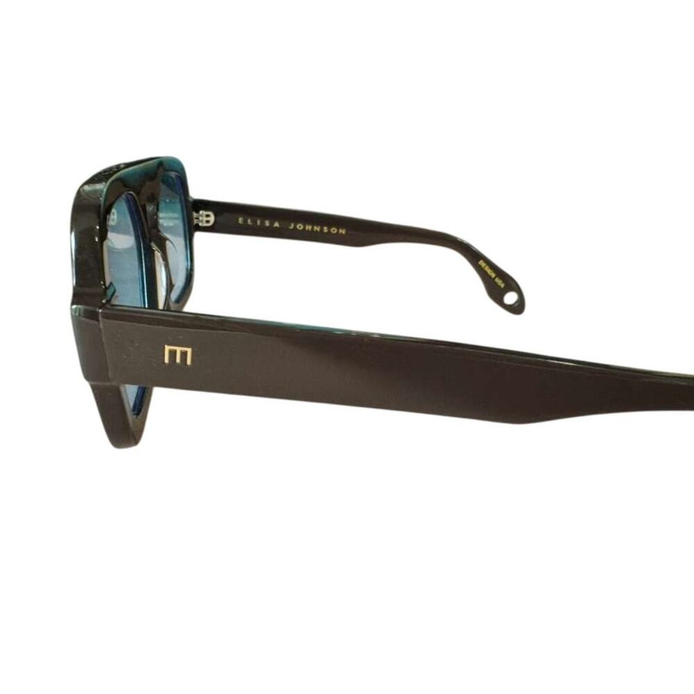 Elisa Johnson Sunglasses Jane Womens Gloss Aviator Designer Frame - Picture 4 of 12